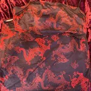 Red dragon set (crop top and skirt)